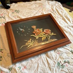 Vintage Floral Shadow Box Wall Clock